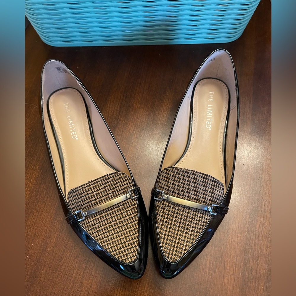 Limited Women's Flats Faux Patent Leather and Houndstooth Sz 8 1/2 M,can fit 9